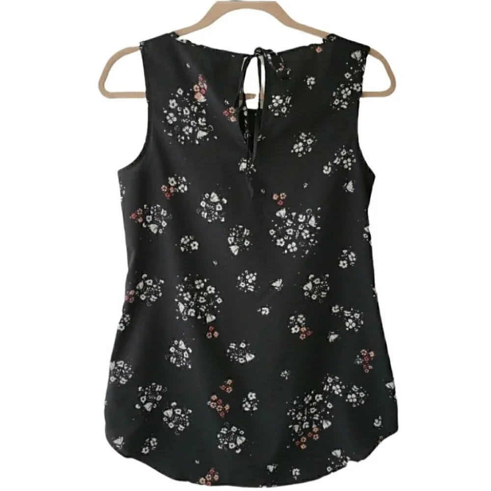 Cabi Misty Sleeveless Ditsy Floral Top Black Multicolour - Picture 2 of 6